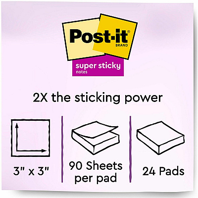 Post-it Super Sticky Notes (MMM65424SSCP)