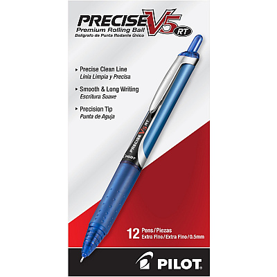 Pilot Precise V5 RT Extra-Fine Premium Retractable Rolling Ball Pens (PIL26063)