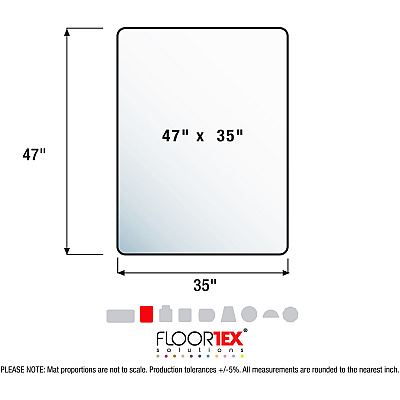 Cleartex Polycarbonate Rectangular Chair Mat for Hard Floor - 35" x 47" (FLR128919ER)
