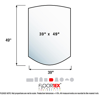 Cleartex Polycarbonate Contoured Chair Mat for Carpets up to 1/2" - 39 x 49" (FLR119923SR)