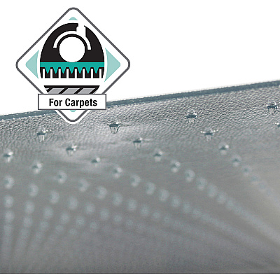 Cleartex Polycarbonate Contoured Chair Mat for Carpets up to 1/2" - 39 x 49" (FLR119923SR)
