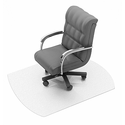 Cleartex Polycarbonate Contoured Chair Mat for Carpets up to 1/2" - 39 x 49" (FLR119923SR)