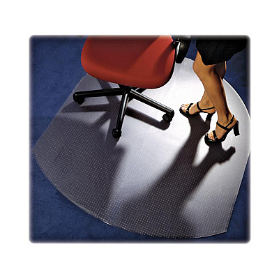 Cleartex Polycarbonate Contoured Chair Mat for Carpets up to 1/2" - 39 x 49" (FLR119923SR)