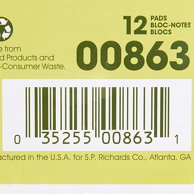 Nature Saver 100% Recycled White Jr. Rule Legal Pads - Jr.Legal (NAT00863)
