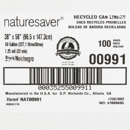 Nature Saver Black Low-density Recycled Can Liners (00991)