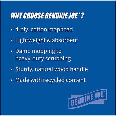 Genuine Joe Wood Handle Complete Wet Mop (GJO54201)