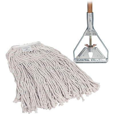 Genuine Joe Wood Handle Complete Wet Mop (GJO54201)