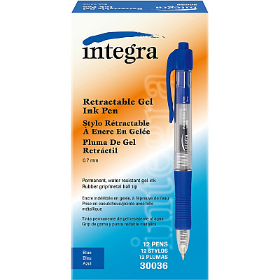 Integra Retractable 0.7mm Gel Pens (ITA30036)