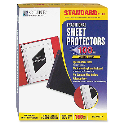 C-Line Traditional Standard Weight Polypropylene Sheet Protector (CLI03213)