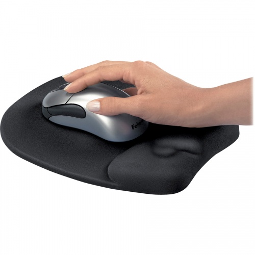Fellowes Memory Foam Mouse Pad/Wrist Rest- Black (9176501)
