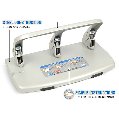 CARL Heavy-duty 3-Hole Punch with Tray (CUI63040)