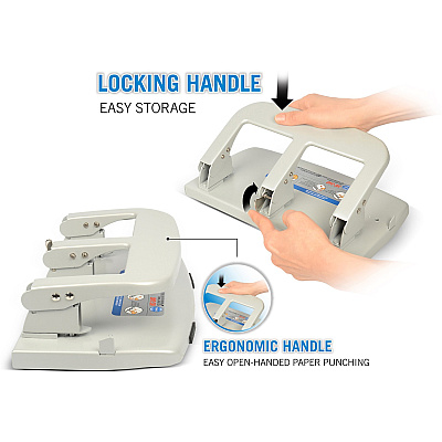 CARL Heavy-duty 3-Hole Punch with Tray (CUI63040)