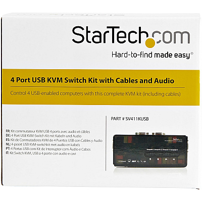 StarTech 4 Port Usb Kvm Switch W/ Audio & Cables (SV411KUSB)