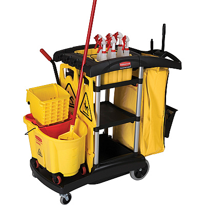 Rubbermaid Commercial High Capacity Cleaning Cart (RCP9T7200BK)