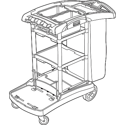 Rubbermaid Commercial High Capacity Cleaning Cart (RCP9T7200BK)
