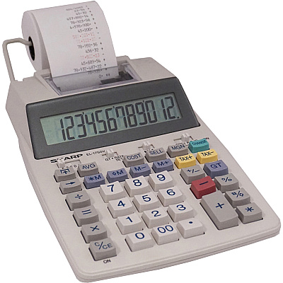 Sharp EL-1750V 12 Digit Printing Calculator