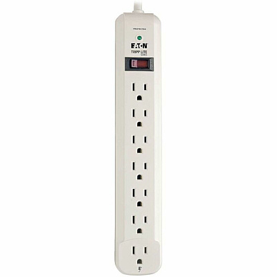Eaton Tripp Lite Series Protect It! 7-Outlet Surge Protector, 25 ft. Cord, 1080 Joules, Diagnostic LED, Light Gray Housing (TLP725)