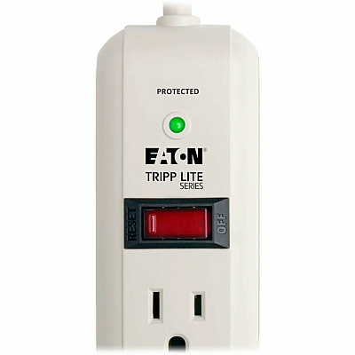 Eaton Tripp Lite Series Protect It! 7-Outlet Surge Protector, 25 ft. Cord, 1080 Joules, Diagnostic LED, Light Gray Housing (TLP725)