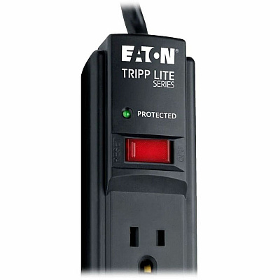 Eaton Tripp Lite Series Protect It! 6-Outlet Surge Protector, 6 ft. Cord, 790 Joules, Diagnostic LED, Black Housing (TLP606B)