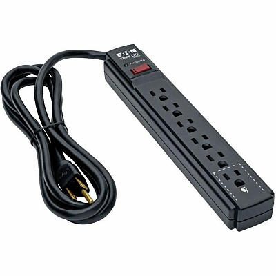 Eaton Tripp Lite Series Protect It! 6-Outlet Surge Protector, 6 ft. Cord, 790 Joules, Diagnostic LED, Black Housing (TLP606B)