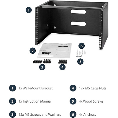 StarTech 6u Wall Mount Rack (19in) - 14in Deep (WALLMOUNT6)