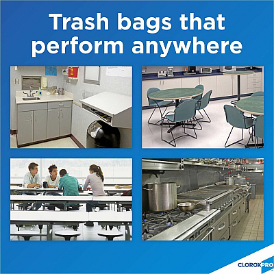 CloroxPro ForceFlex Tall Kitchen Drawstring Trash Bags (CLO70427)