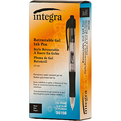 Integra Retractable 0.5mm Gel Pens (ITA36156)