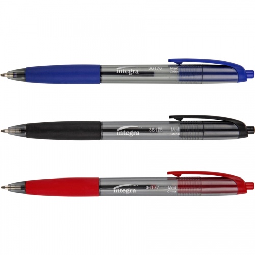 Integra Rubber Grip Retractable Pens (36175)