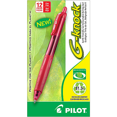 Pilot BeGreen G-Knock Retractable Gel Ink Pens (PIL31508)