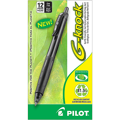 Pilot BeGreen G-Knock Retractable Gel Ink Pens (PIL31506)