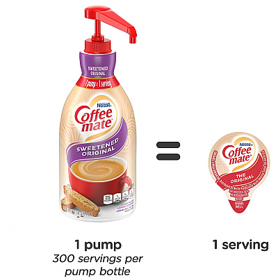 Coffee-mate Coffee-mate Sweetened Original Liquid Creamer Pump Bottle - Gluten-Free (NES13799)