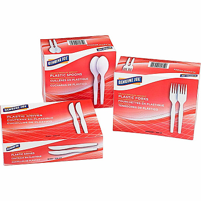 Genuine Joe Heavyweight White Plastic Forks (GJO0010430)