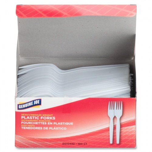 Genuine Joe Heavyweight White Plastic Forks (0010430)