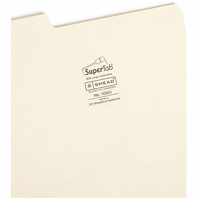 Smead SuperTab 1/3 Tab Cut Letter Recycled Top Tab File Folder (SMD10301)