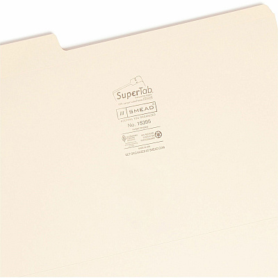 Smead SuperTab 1/3 Tab Cut Legal Recycled Top Tab File Folder (SMD15395)