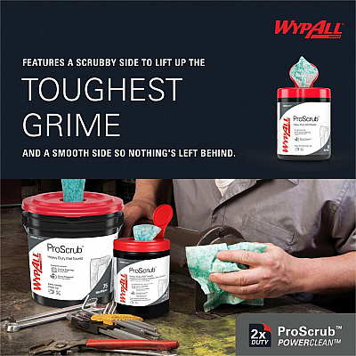 Wypall PowerClean ProScrub Heavy Duty Wet Towels (KCC58310)
