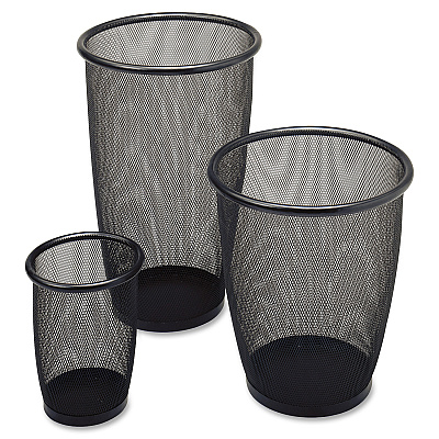 Safco Round Mesh Wastebaskets (SAF9717BL)