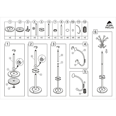 Alba Classic Coat Stand (ABAPMCLAS)