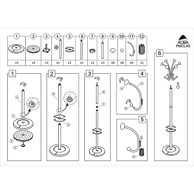 Alba Classic Coat Stand (ABAPMCLAS)