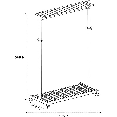 Alba 2-shelf Mobile Chrome Coat Rack (ABAPMLUX6)