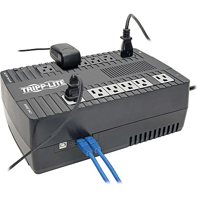 Tripp Lite 900VA 480W Line-Interactive UPS - 12 NEMA 5-15R Outlets, AVR, 120V, 50/60 Hz, USB, Desktop/Wall Mount (AVR900U)