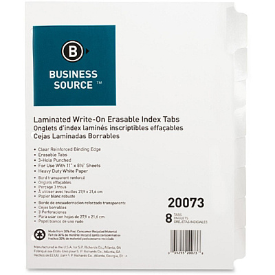 Business Source 3-Ring 8-Tab Indexes (BSN20073)