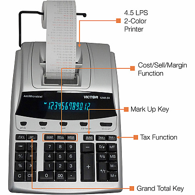 Victor 1240-3A 12 Digit Heavy Duty Commercial Printing Calculator