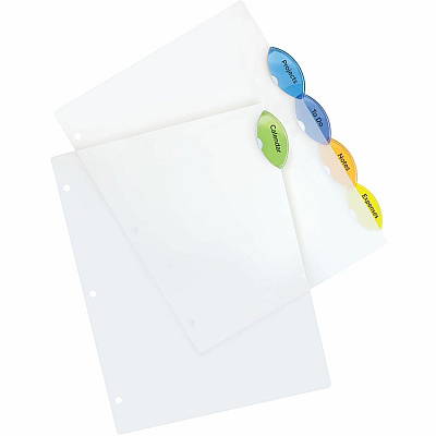 Avery Insertable Style Edge Plastic Dividers, 5 tabs, 1 set (AVE11200)