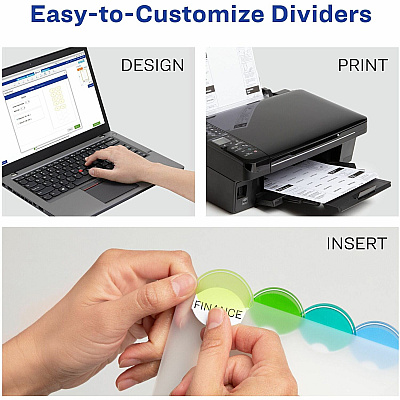 Avery Insertable Style Edge Plastic Dividers, 8 tabs, 1 set (AVE11201)