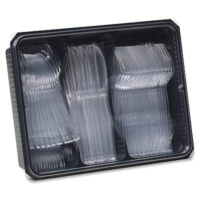 Dixie Heavyweight Disposable Forks, Knives & Teaspoons Keeper Pack Grab-N-Go by GP Pro (DXECH0180DX7)