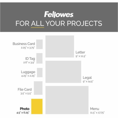 Fellowes Photo Card Glossy Thermal Laminating Pouches (FEL52010)