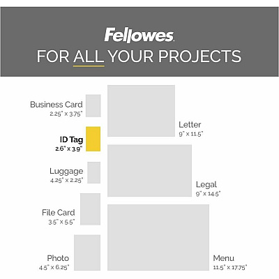 Fellowes Punched ID Card Glossy Thermal Laminating Pouches (FEL52050)