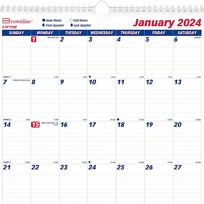 Brownline Ruled Block Monthly Wall Calendar (C171102)