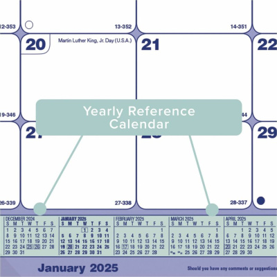 Blueline Monthly Desk Pad/Wall Calendar 17-3/4" x 10-7/8" , English (REDC181700)